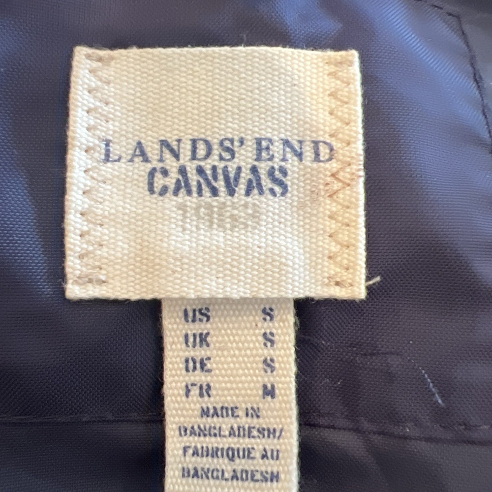 Lands' End Canvas 1963 Hooded Windbreaker Jacket Lightweight Size S Blue Vintage - Picture 5 of 7